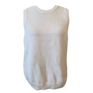 J. McLaughlin Womens Sleeveless White Sweater Vest